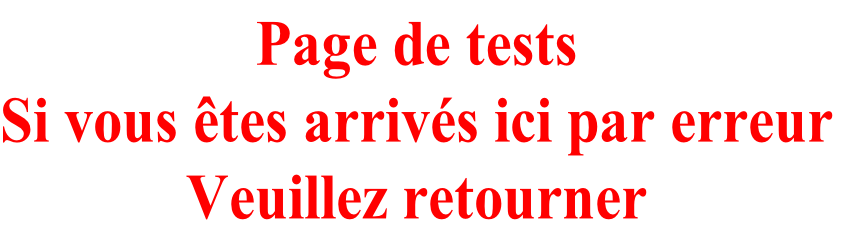 Page de tests
Si vous êtes arrivés ici par erreur
Veuillez retourner