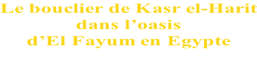 Le bouclier de Kasr el-Harit dans l’oasis d’El Fayum en Egypte