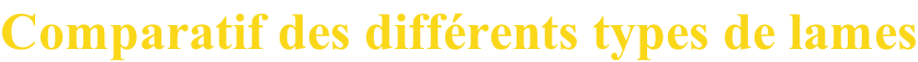 Comparatif des différents types de lames